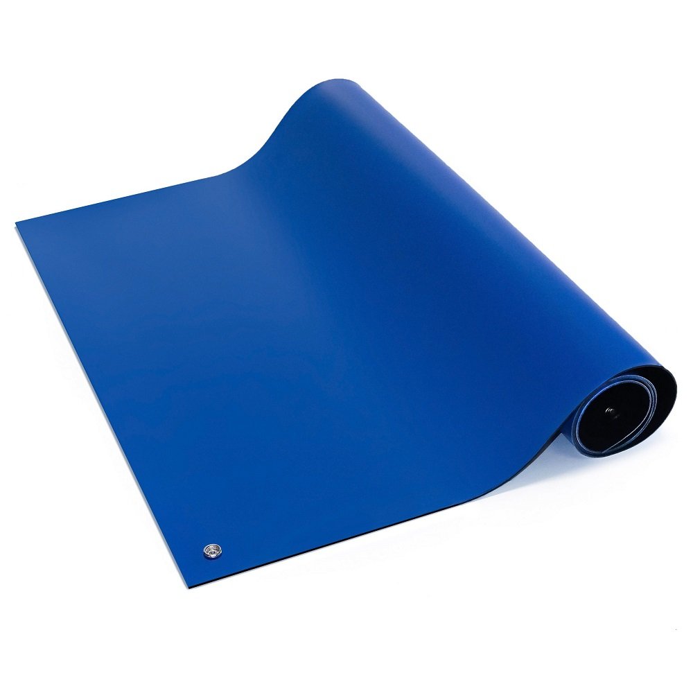 ESD Table Mat, Rubber Blue, 2-Layer, 0.6 m x 1 m x 2 mm