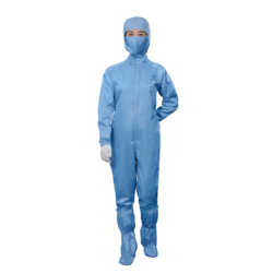 ESD Cleanroom Coverall with Hood for Pharma, 5 mm Grid | MSD-01-4Y
